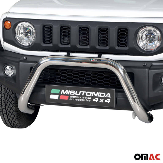 Frontbügel Frontschutzbügel für Suzuki Jimny 2018-2025 ø76mm Stahl Silber Schutz