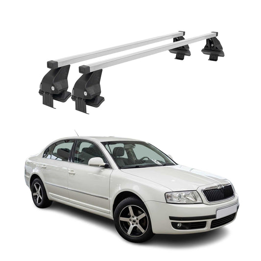 Menabo Dachträger Grundtäger für Skoda Superb mk1 2001-2008 50kg Stahl Silber 2x