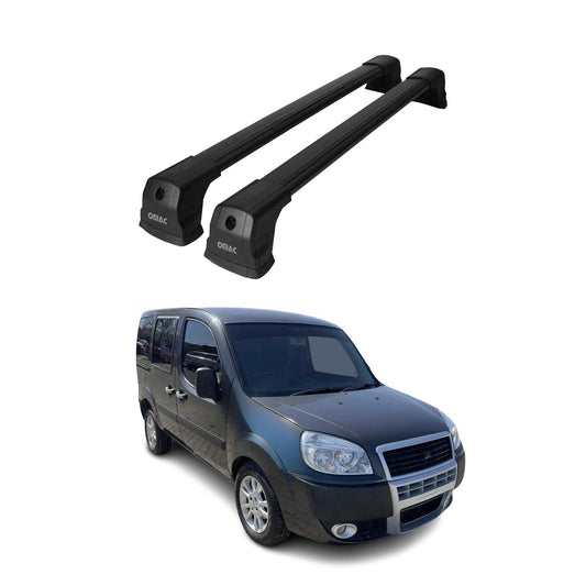 Dachträger Grundtäger für Fiat Doblo 2000-2010 75kg Aluminium Schwarz 2x