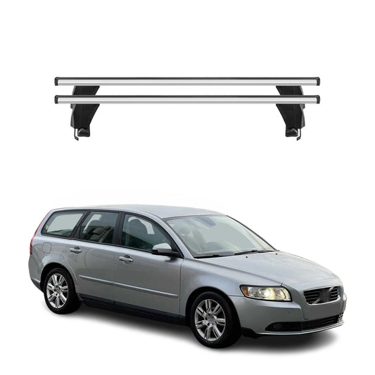 Menabo Dachträger Grundtäger für Volvo V50 2007-2012 FL 50kg Alu Silber 2 tlg