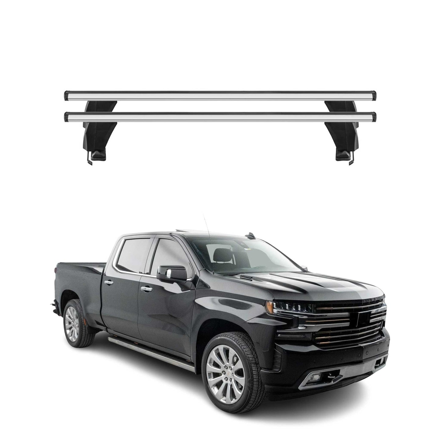 Menabo Dachträger Grundtäger für Chevrolet Silverado 2019-2025 50kg Alu Grau 2x