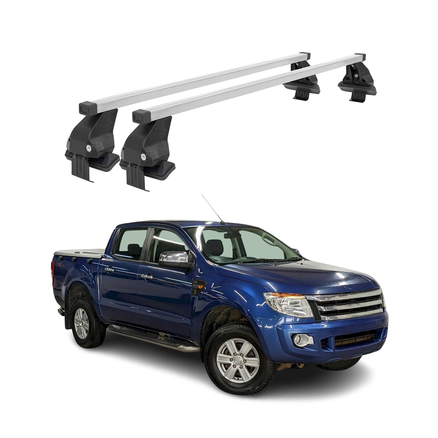 Menabo Portbagaj de plafon pentru Ford Ranger 2011-2015 50kg Oțel Argintiu 2 buc