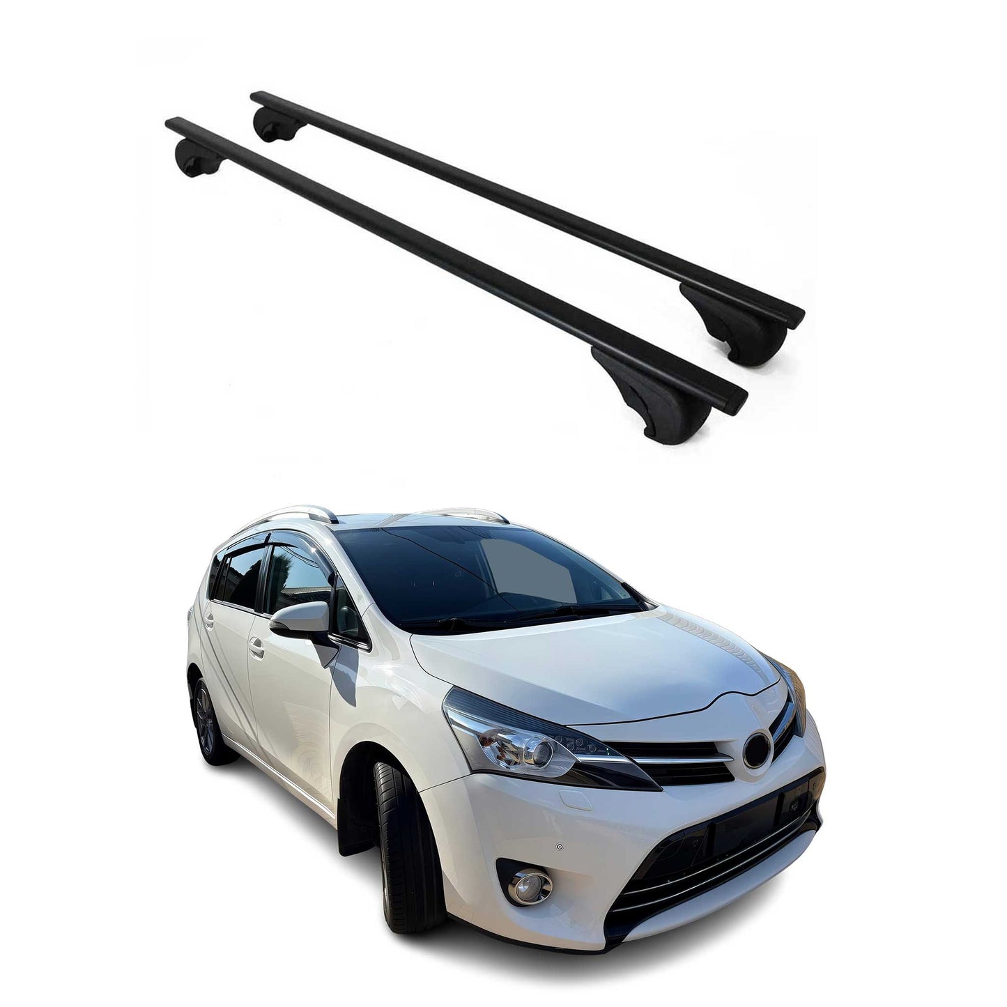 Dachträger Grundtäger für Toyota Verso 2009-2018 75kg Metall Schwarz 2 tlg