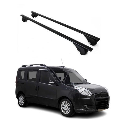 Dachträger Grundtäger für Fiat Doblo 2010-2022 75kg Metall Schwarz 2 tlg
