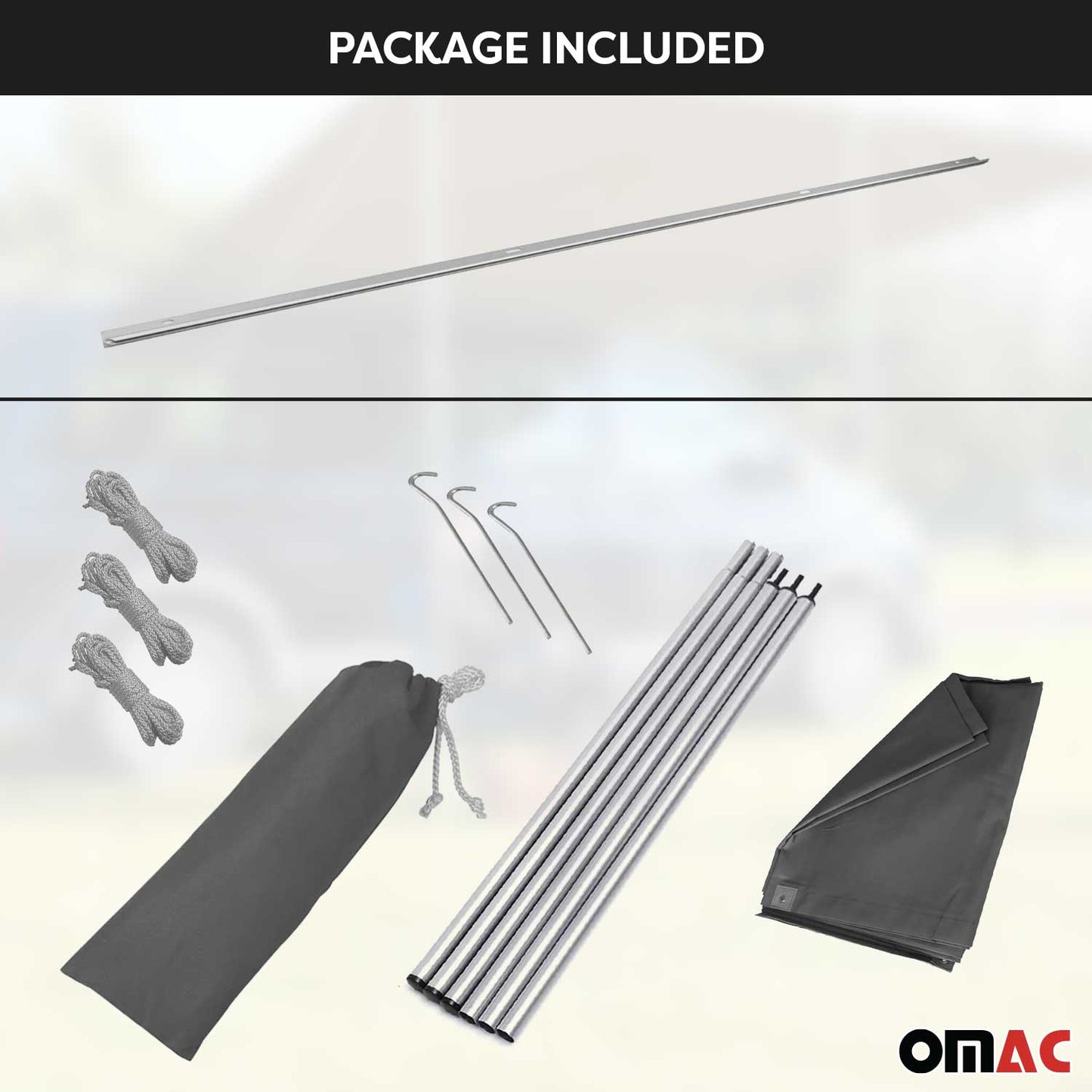 Sonnensegel Kederschiene Vorzelt Satz für Ford Tourneo Custom 2013-22 L2 Alu