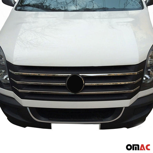 Benzi decorative grilă radiator pentru VW Crafter 2012-2017, oțel inoxidabil, argintiu, 6 bucăți