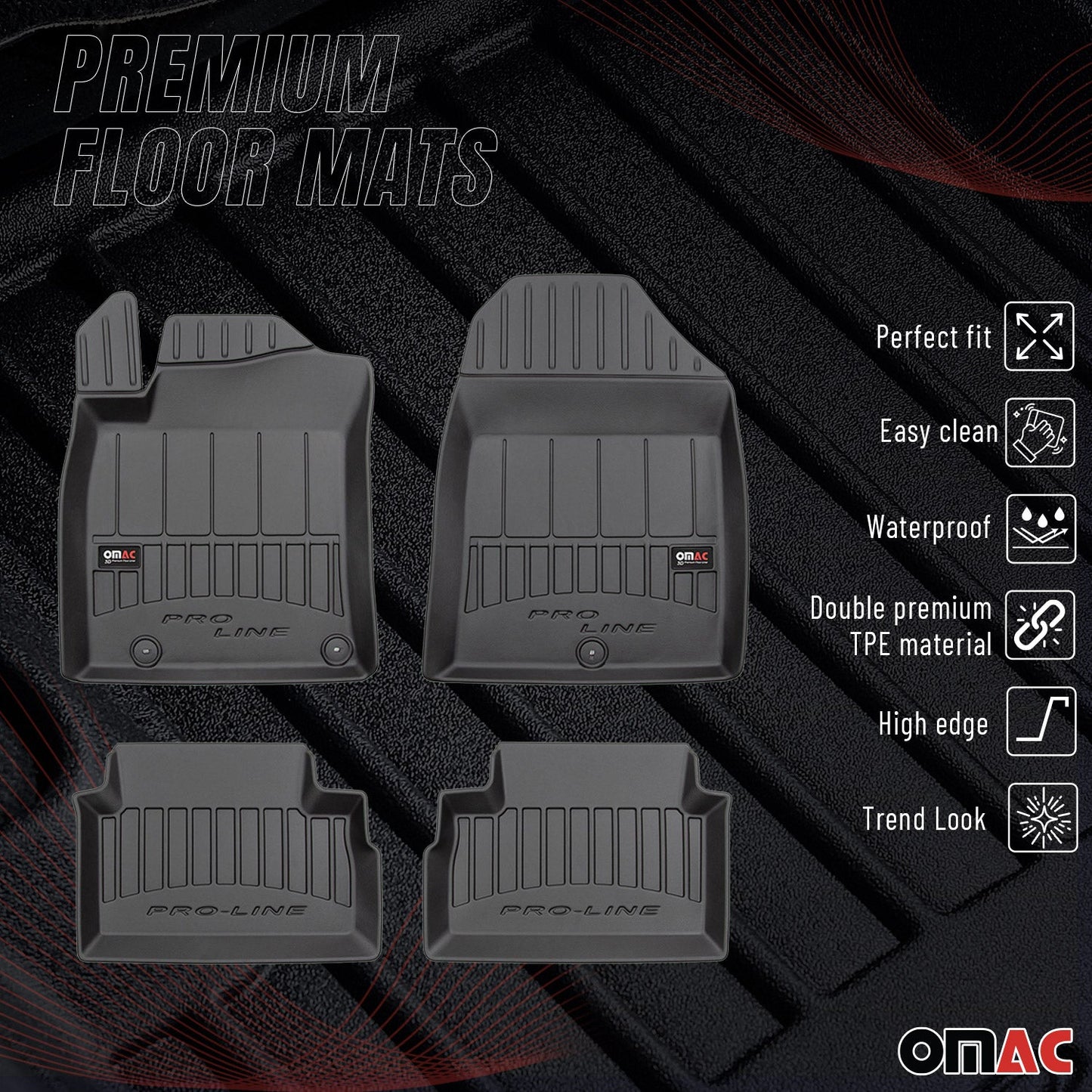 2018-2025 Kia Ceed Fußmatten TPE Schwarz 4 tlg