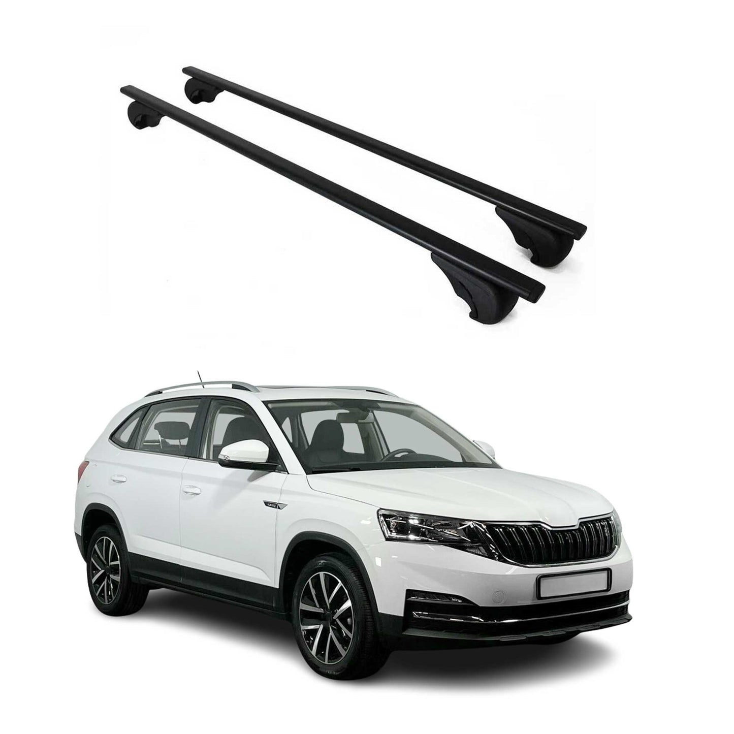Portbagaj de plafon pentru Skoda Kamiq 2019-2025 75kg, negru metalic, 2 buc.