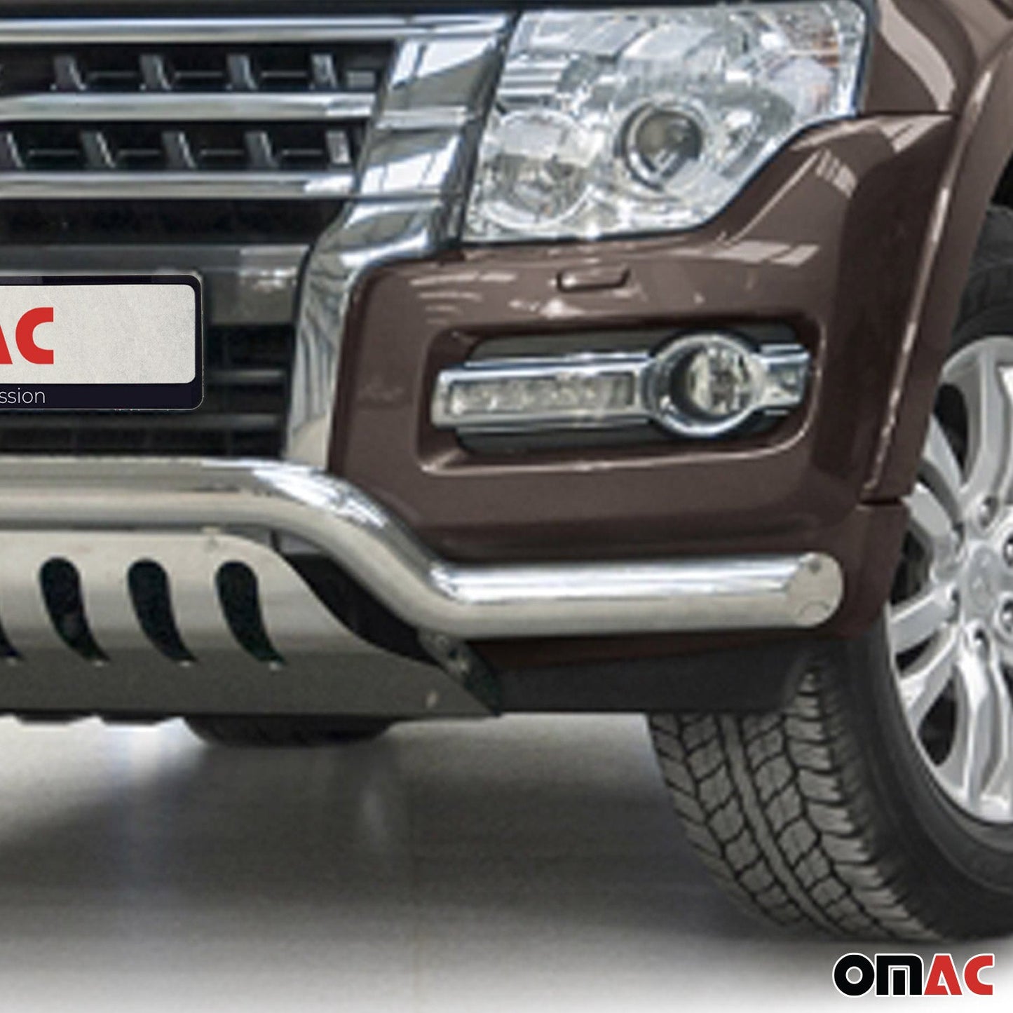 Bară de protecție/buton față pentru Mitsubishi Pajero 2014-2022, oțel inoxidabil, omologată ABE, argintiu