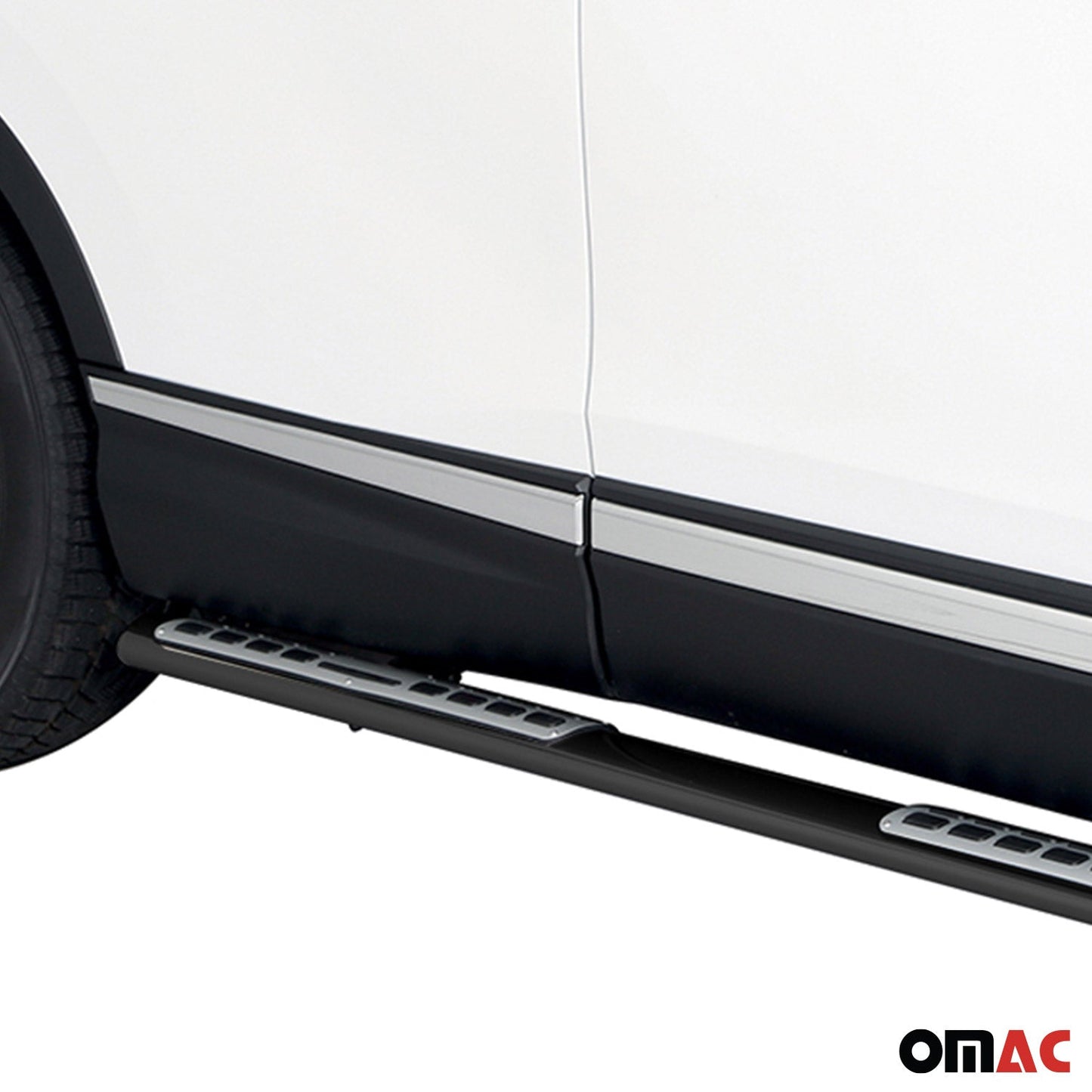 Edelstahl Seitenschweller Schwellerrohre für Honda CR-V Hybrid 2019-2025 Schwarz