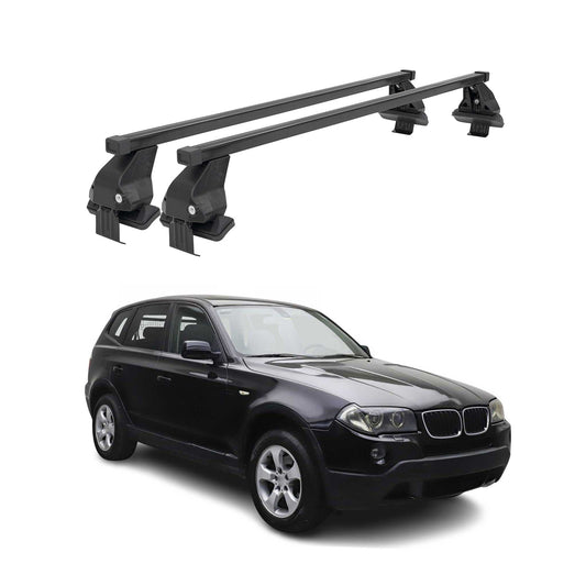 Menabo Dachträger Grundtäger für BMW X3 E83 2003-2010 50kg Stahl Schwarz 2 tlg