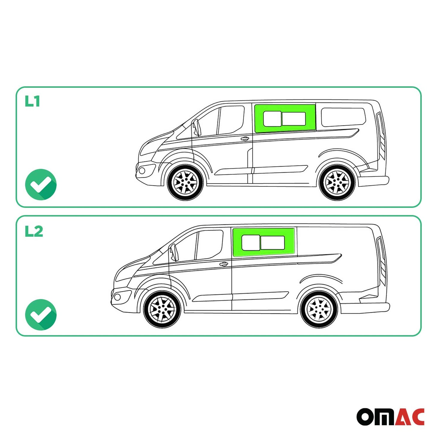 Glasfenster Schiebefenster für Ford Transit Custom 2013-2024 Auto Links L1 L2
