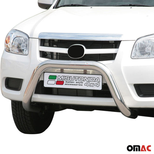 Bară de protecție/buton față pentru Mazda BT-50 2009-2012 ø76mm oțel argintiu protecție