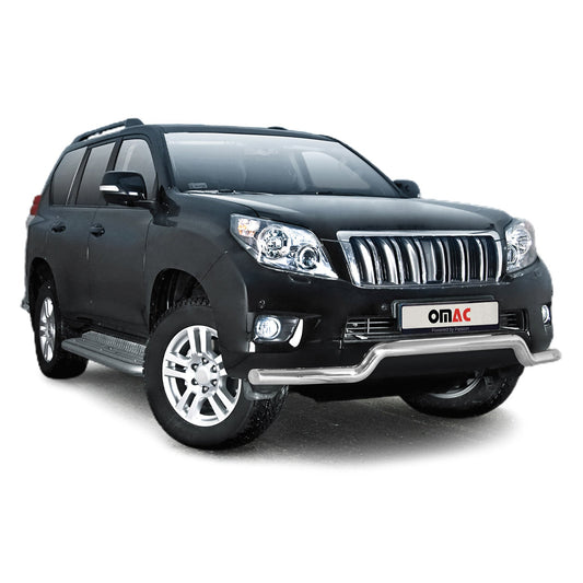 Bară de protecție/buton față pentru Toyota Land Cruiser 150 2010-2013, argintie, cu ABE (omologare de tip germană).