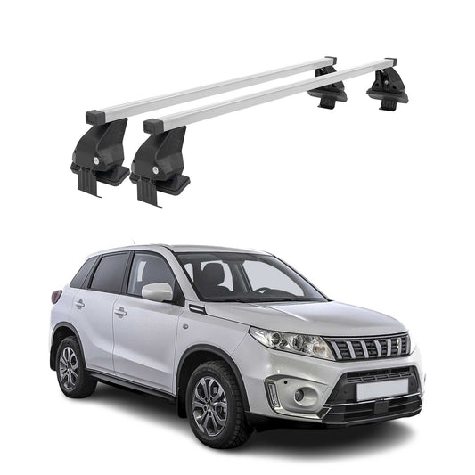 Menabo Dachträger für Suzuki Vitara mk4 2015-2019 Pre-FL 50kg Stahl Silber 2x
