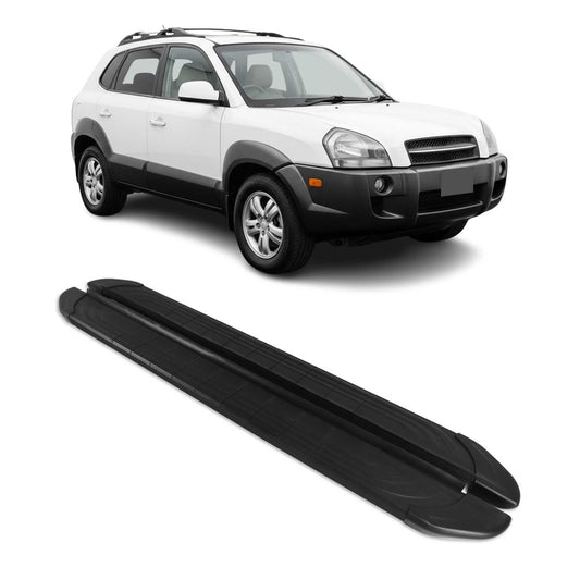 Listwy progowe/progi boczne do Hyundai Tucson 2004-2009, aluminiowe, czarne, zestaw 2 szt.