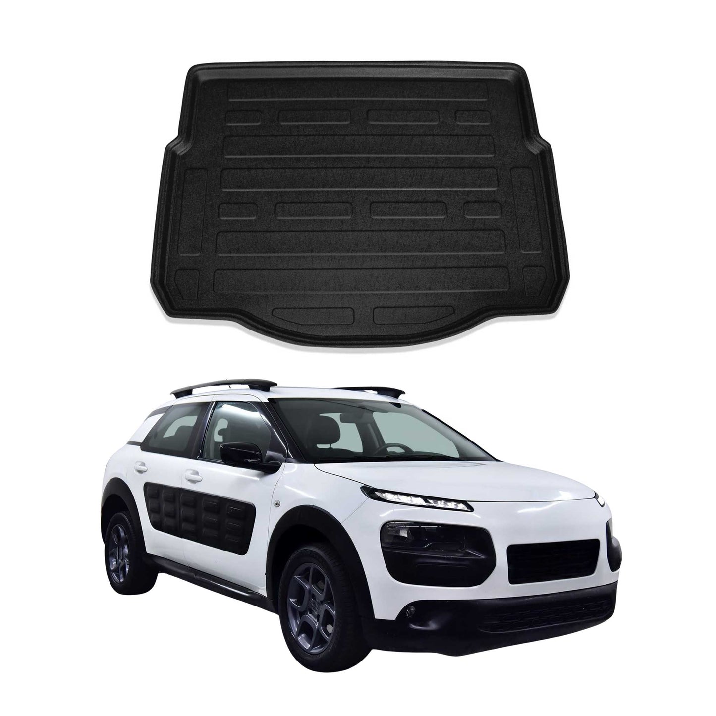 Kofferraumwanne Laderaumwanne für Citroen C4 Cactus 2014-2021 Gummi TPE Schwarz
