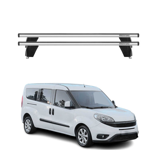 Bagażnik dachowy Menabo do Fiata Doblo 2010-2022, 75 kg, aluminiowy, srebrny, 2 sztuki