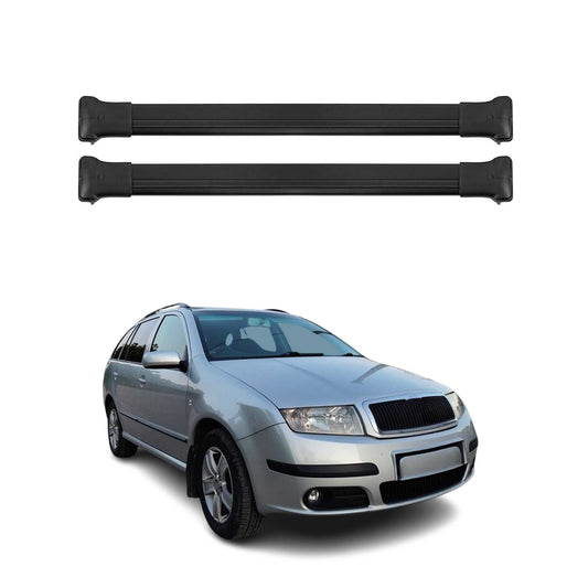 Portbagaj de plafon pentru Skoda Fabia mk1 1999-2007 75kg aluminiu negru 2 buc