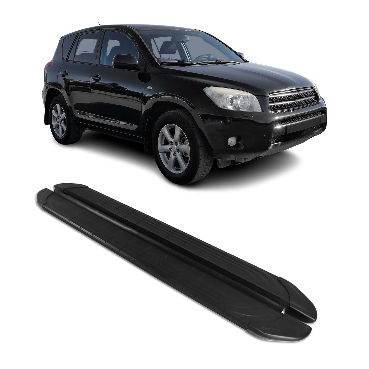 Trittbretter Seitenschweller für Toyota RAV4 2005-2016 Aluminium Schwarz 2tlg