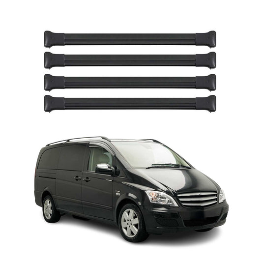 Portbagaj de plafon pentru Mercedes Viano Vito W639 2003-2014 75kg Negru 4 buc