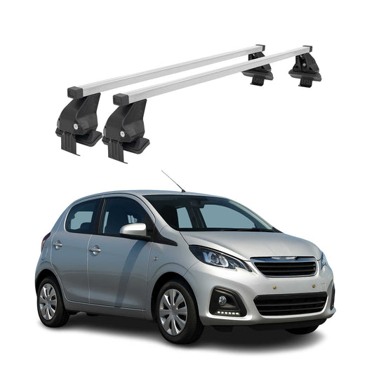 Menabo Dachträger Grundtäger für Peugeot 108 2014-2021 50kg Stahl Silber 2 tlg