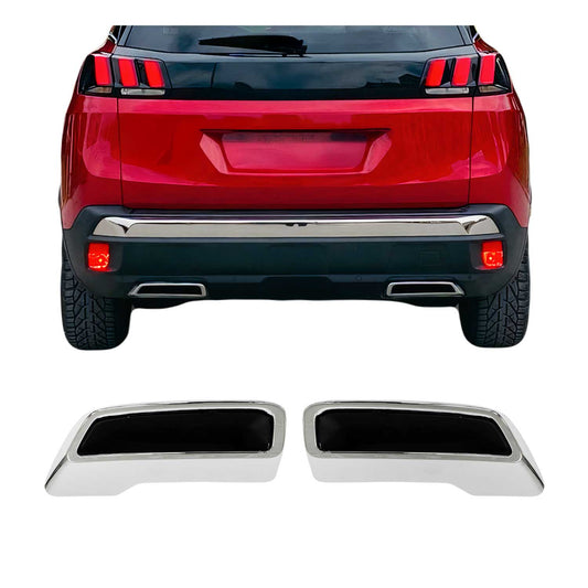 2016-2020 Peugeot 3008 Stoßstangen Diffusor Auspuffrahmen Chrom ABS 2 tlg