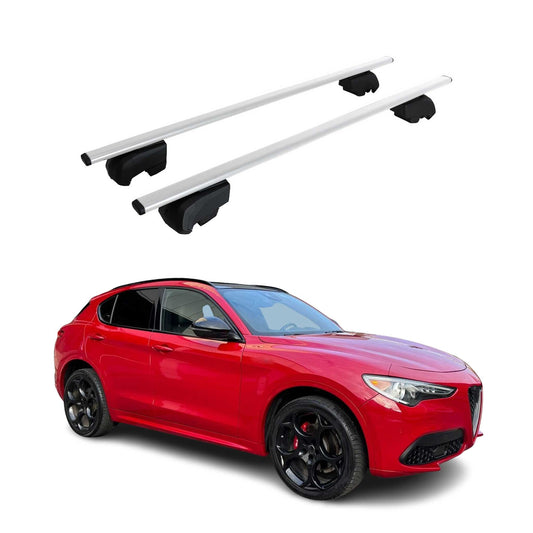 Dachträger Grundtäger für Alfa Romeo Stelvio 2016-2025 75kg Metall Silber 2 tlg