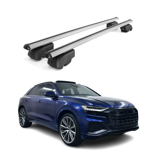 Dachträger Grundtäger für Audi Q8 2018-2025 75kg Aluminium Silber 2 tlg