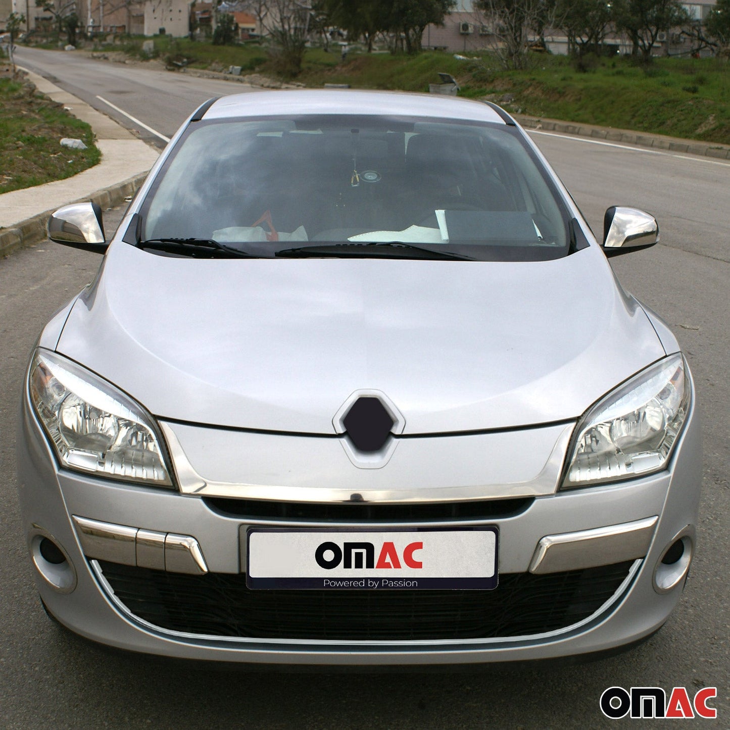 Kühlergrill Leisten Grillleisten für Renault Megane 2012-2015 Chrom Silber