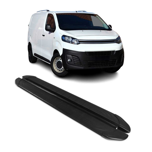 Trittbretter Seitenschweller für Citroen Jumpy 2016-2025 L1 Aluminium Schwarz 2x
