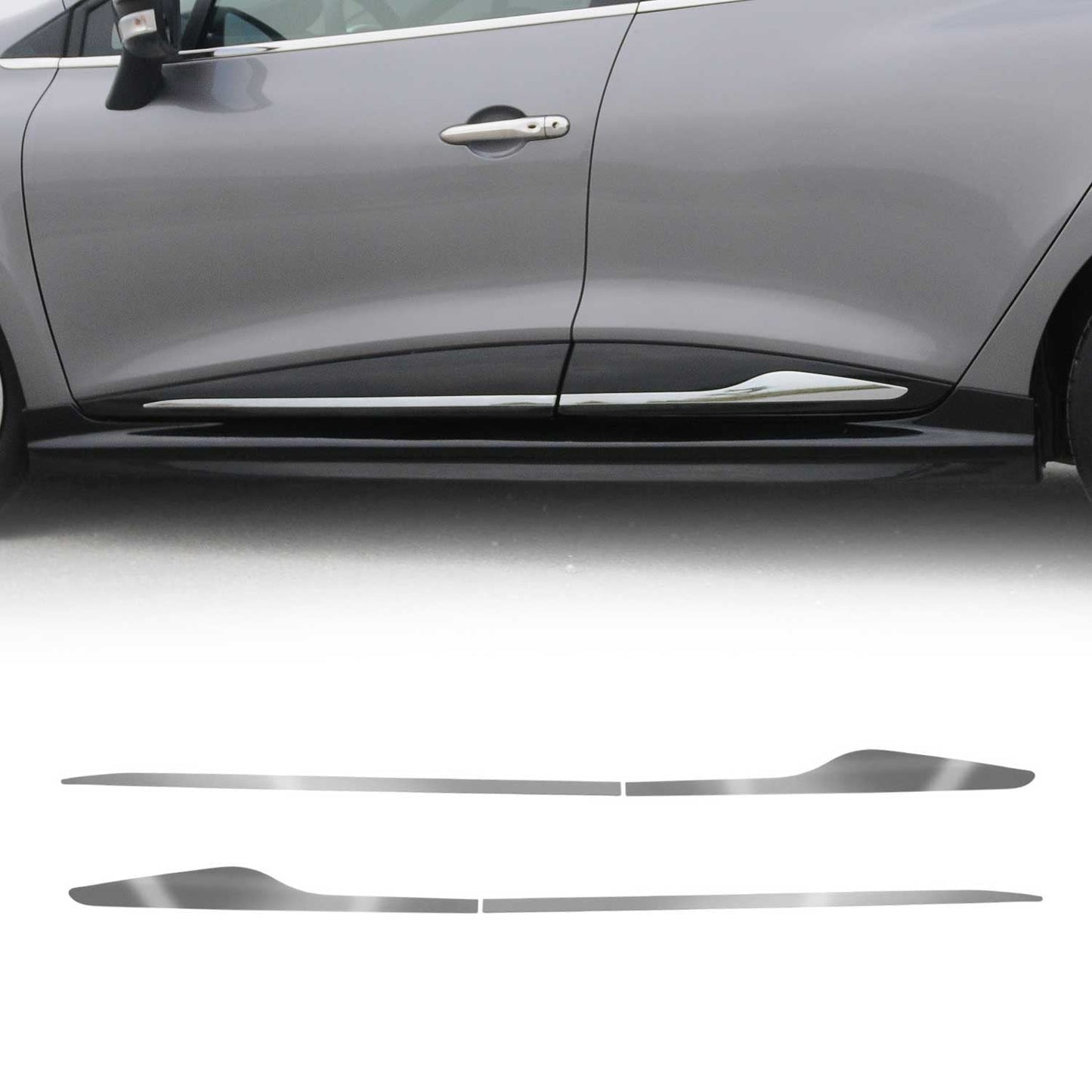Seitentürleiste Türleisten Türschutzleiste für Renault Clio 2012-2019 Chrom 4x