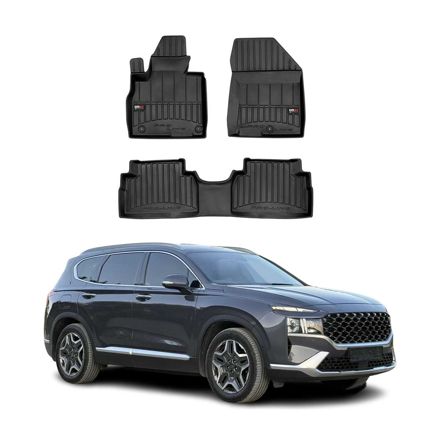 2018-2025 Hyundai Santa Fe Fußmatten TPE Schwarz 3 tlg