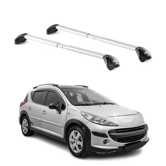 Portbagaj de plafon pentru Peugeot 207 Estate 2007-2012 5 uși 100kg Alu Silver ABE
