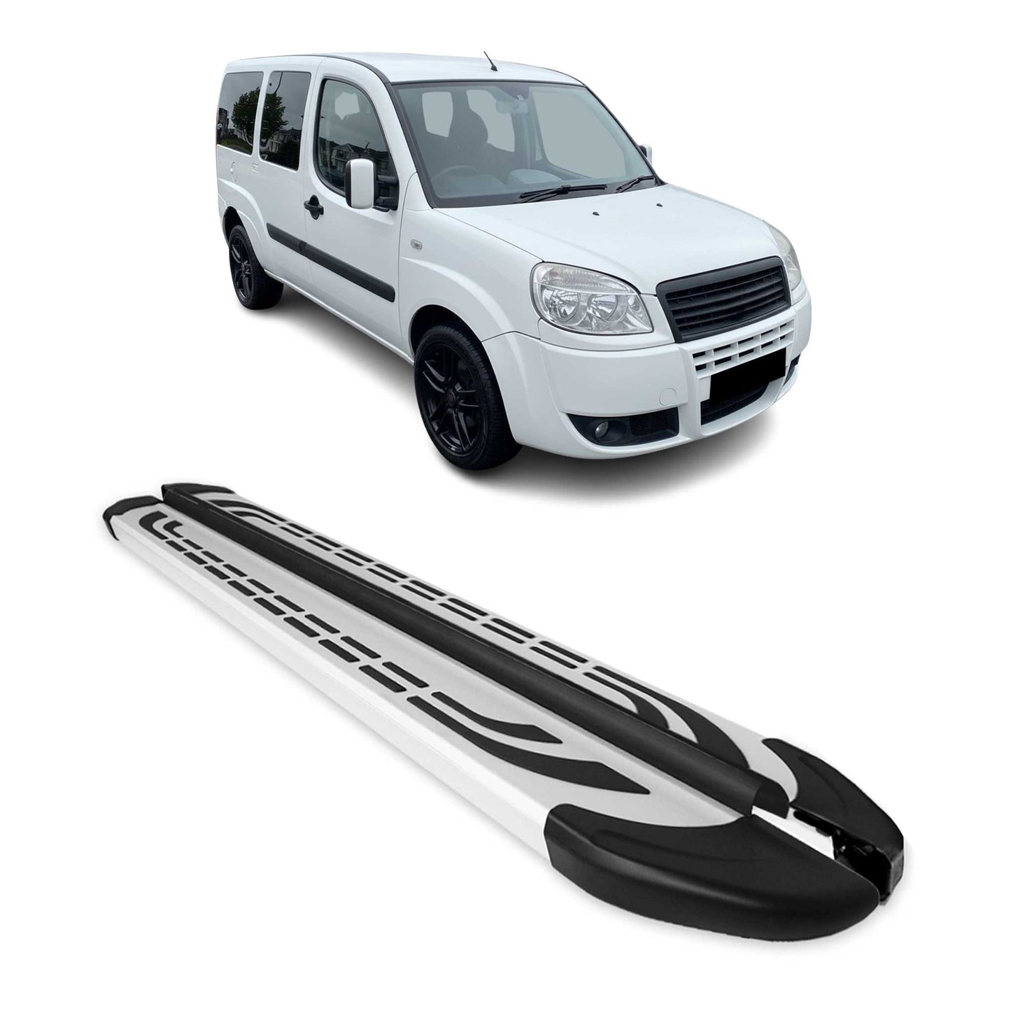Trittbretter Seitenschweller Seitenbretter für Fiat Doblo Maxi 2000-2010 Alu