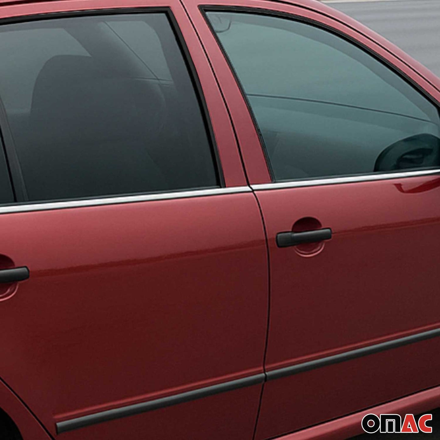 Benzi decorative pentru geamuri Skoda Fabia 1999-2007, oțel inoxidabil cromat, set 4 piese