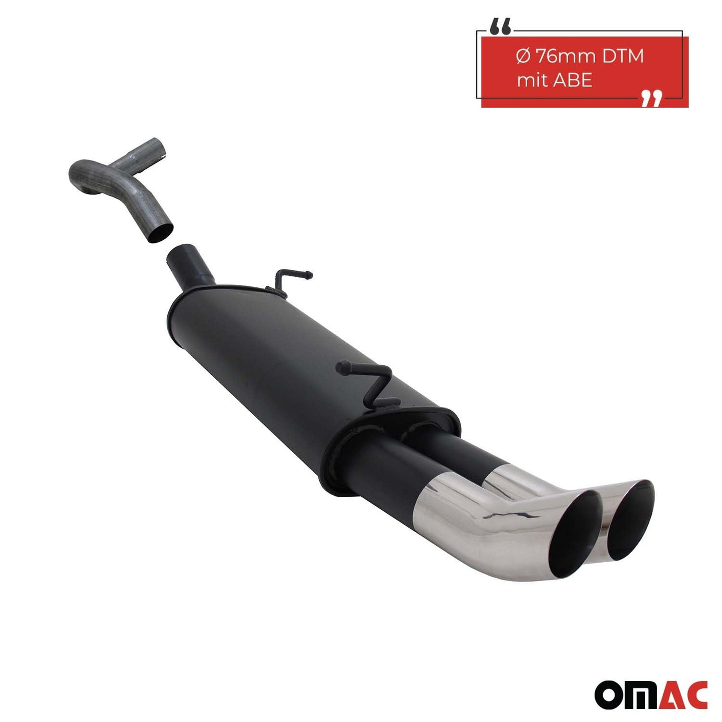 Novus Sportauspuff für Seat Ibiza 6L 2x76mm DTM Endschalldämpfer mit ABE