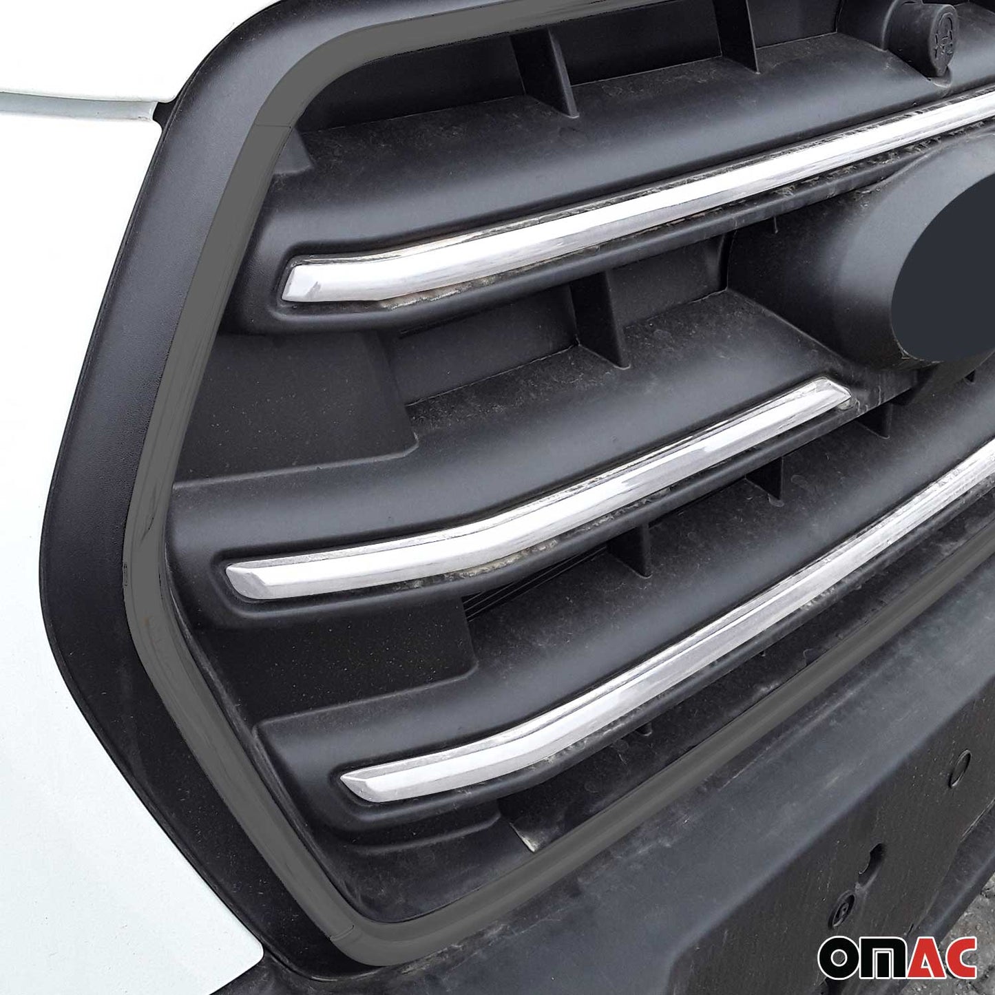 Kühlergrill Leisten Frontgrill für Ford Transit 2019-2025 Edelstahl Silber 4x