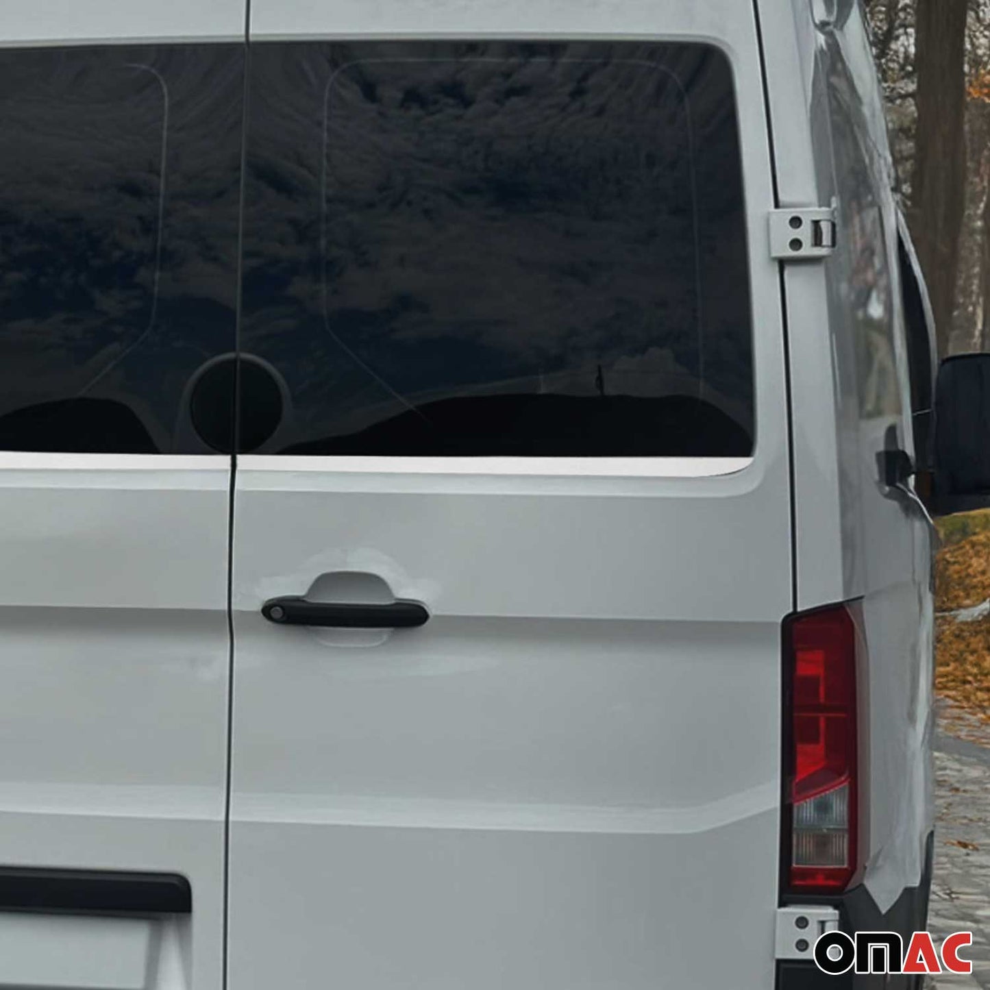 Benzi decorative pentru geamuri pentru VW Crafter 2017-2025, oțel inoxidabil cromat, set 2 piese