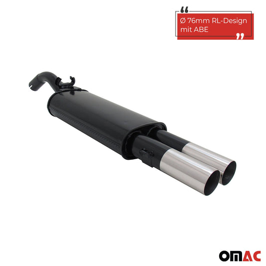 Novus Sportauspuff für VW Golf 2 19E 2x76mm RL-Design Endschalldämpfer mit ABE