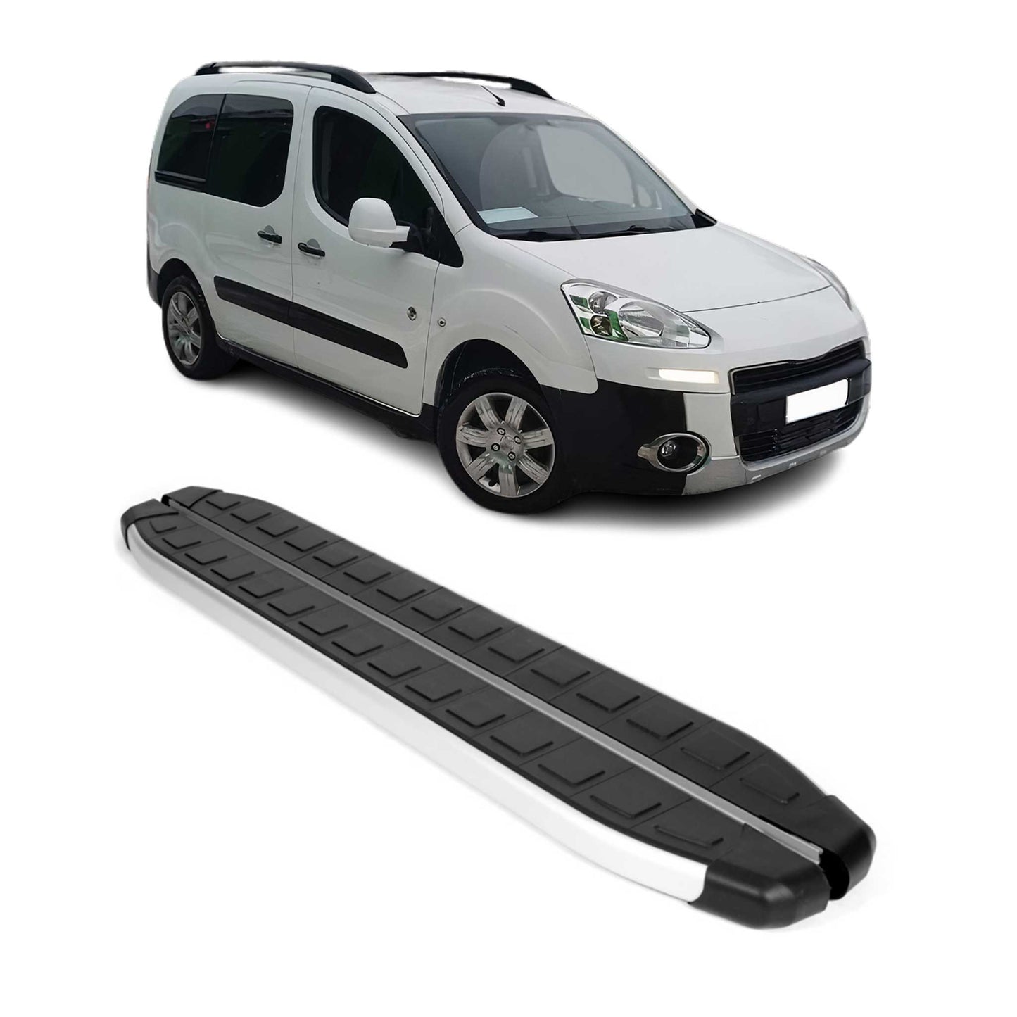 Seitenbretter Trittbretter für Peugeot Partner Tepee 2008-2018 Alu Schwarz