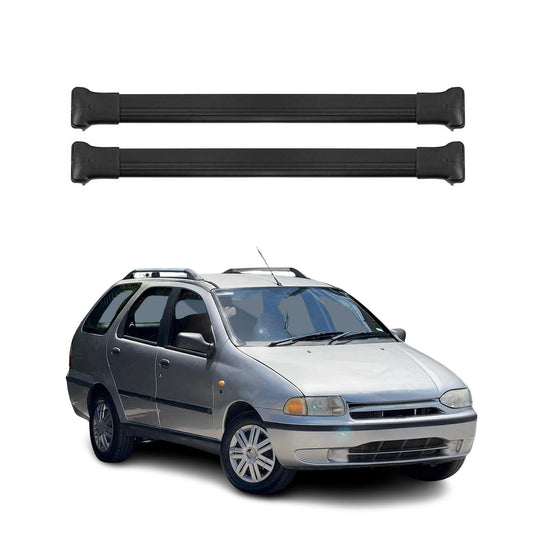 Portbagaj de plafon pentru Fiat Palio Weekend 1996-2011 75kg Alu Negru 2 buc