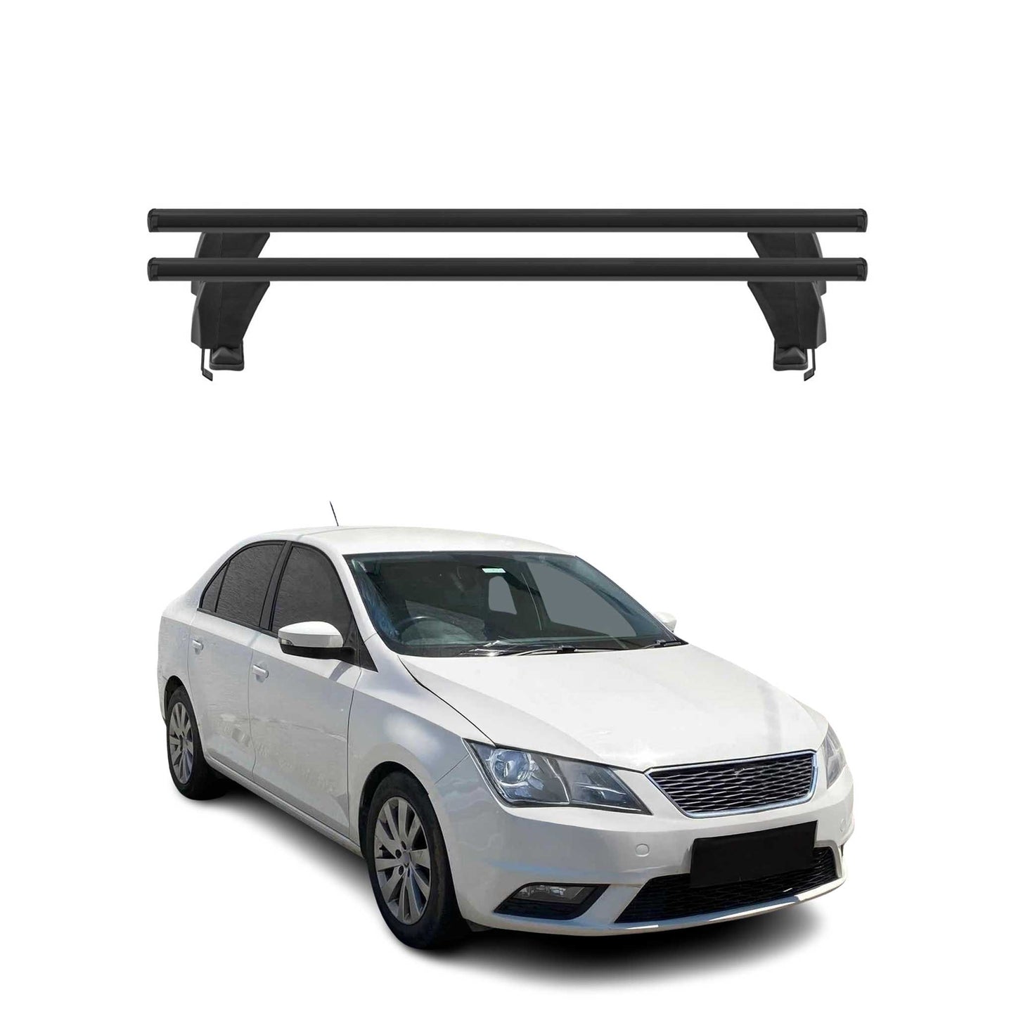 Menabo Dachträger Grundtäger für Seat Toledo mk4 2012-2019 50kg Alu Schwarz 2x