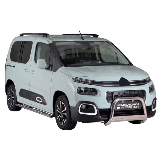 Praguri laterale/tuburi din oțel inoxidabil pentru Citroen Berlingo 2018-2025, argintii