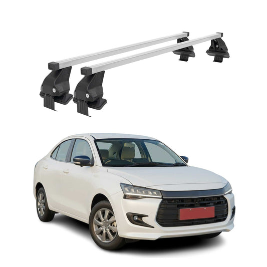 Menabo Dachträger Grundtäger für Suzuki Dzire 2017-2025 50kg Stahl Silber 2 tlg