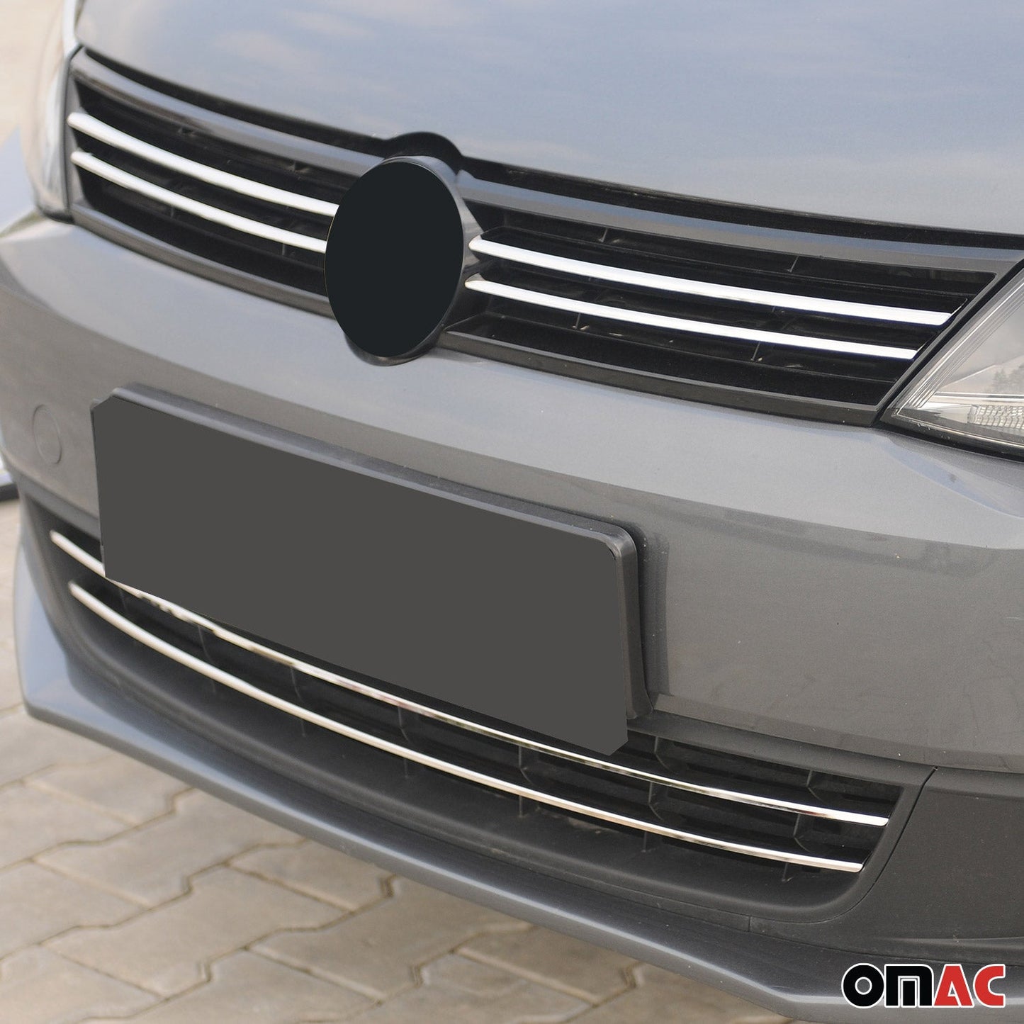 Kühlergrill Leisten Grillleisten für VW Jetta 2010-2014 Edelstahl Silber 6tlg