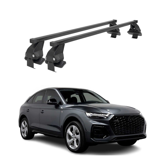 Menabo Dachträger Grundtäger für Audi Q5 mk2 2021-2024 50kg Stahl Schwarz 2 tlg