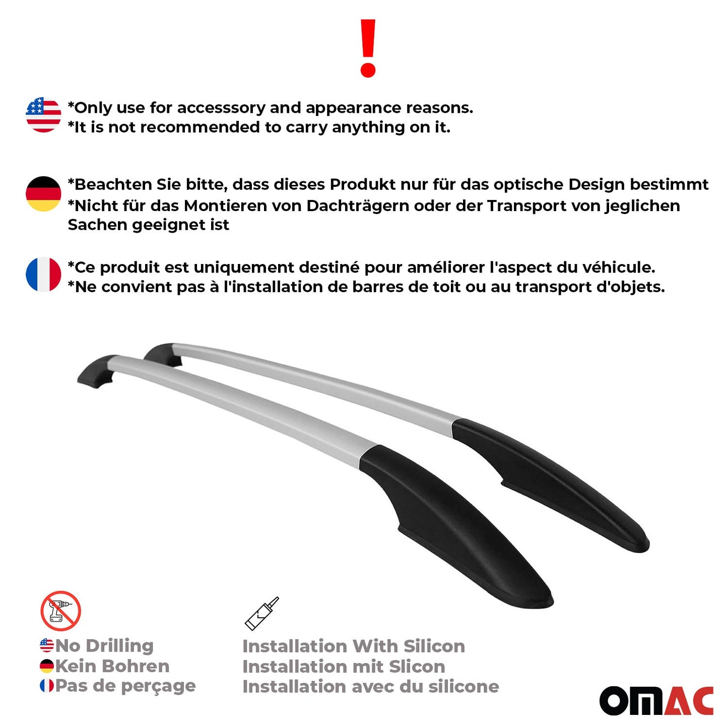 Aluminium Dachreling Relingträger für Skoda Rapid Spaceback 2013-2019 Silber