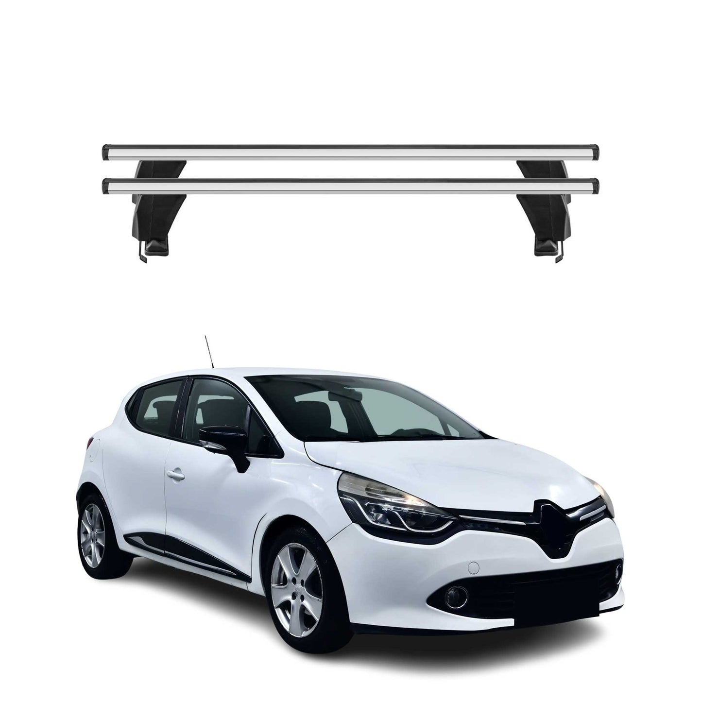 Menabo Dachträger Grundtäger für Renault Clio mk4 2012-2019 50kg Alu Silber 2x