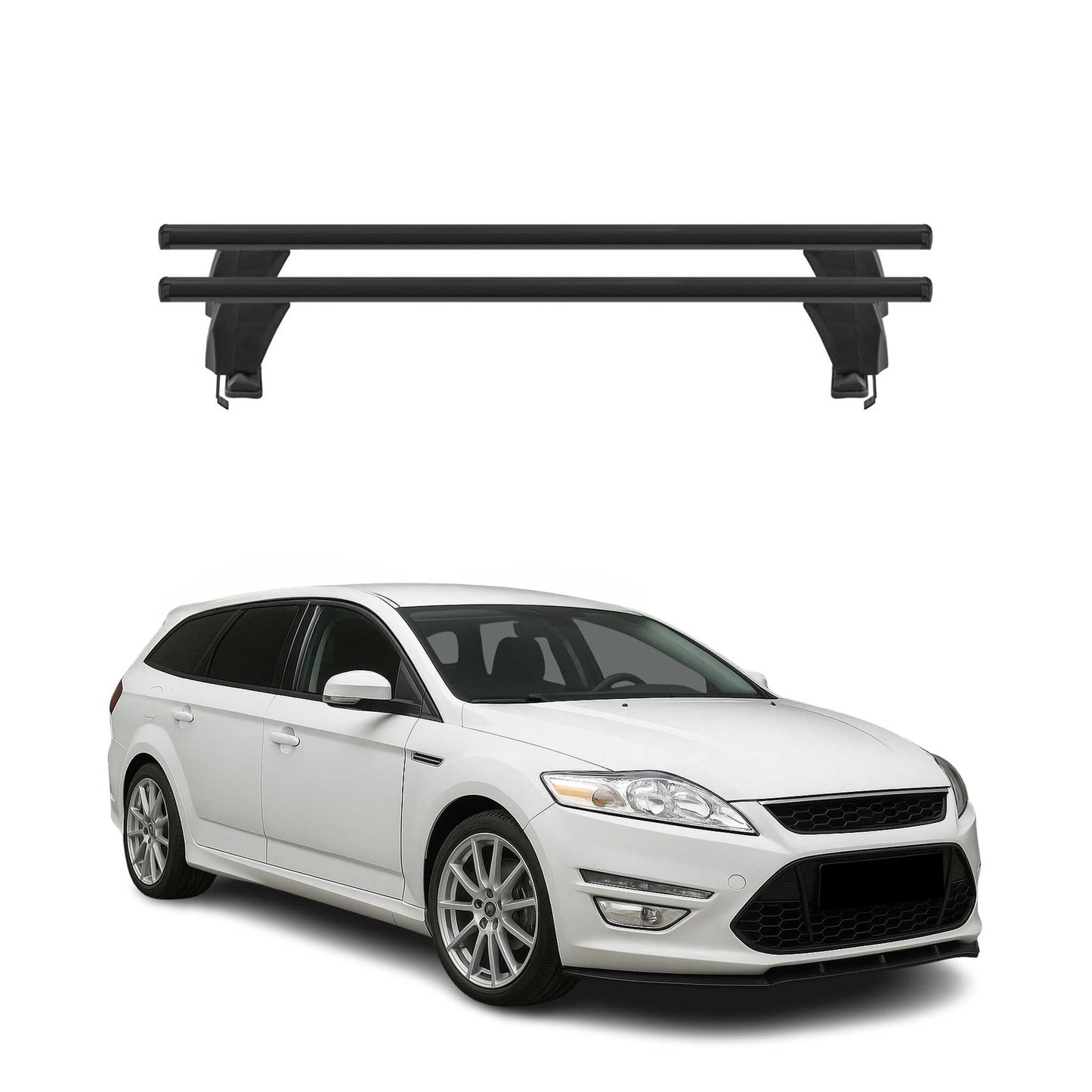 Menabo Dachträger für Ford Mondeo Liftback Turnier 2007-2014 50kg Schwarz Alu 2x